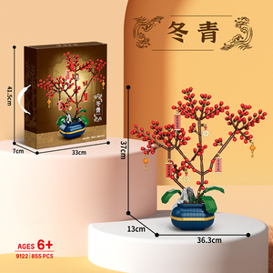 Juego de Bloques de Construcción de Flores, Jarrones, Plantas en Maceta con Caja de Regalo, Juegos de Ladrillos MOC, Juegos de Bricolaje para Niños, Juguetes Educativos para Niños 9120-9125 - Product Image 4