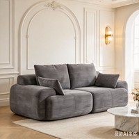 Canapé moderne en tissu velours côtelé avec causeuse rembourrée en fourrure pour un mobilier de salon de luxe et une décoration intérieure