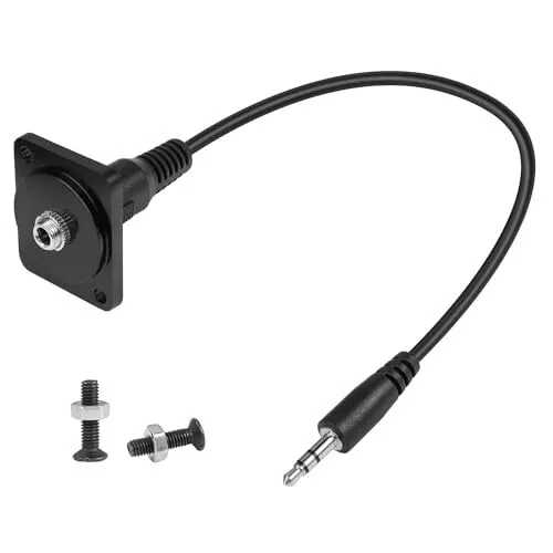 TRS 3.5mm Panel Mount Audio Adaptor 3.5mm TRS Male to Female Short