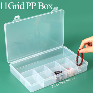 SUNSHING 11 Grid Clear Plastic <b>Storage</b> <b>Box</b> Portable Bead Organizer for Jewelry Necklaces Hair Accessories and Craft Supplies - Product Image 1