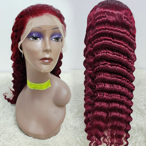 Letsfly 10A 99J #   Pelucas Frontales de Encaje 13x4 con Ondas de Agua de Oreja a Oreja, 200% de Densidad, 18-30 Pulgadas, Cabello Humano Ondulado Profundo, Venta al por Mayor - Product Image 4