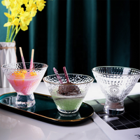 Ensemble de verres à bord doré créatifs pour jus, crème glacée, pudding, dessert, yaourt, smoothie, sundae, pour la maison, les fêtes et les mariages