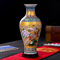 Vase en céramique antique traditionnel de 20x46 cm, couleur émail, ornement décoratif, vase en porcelaine pour table, décoration de mariage et de maison
