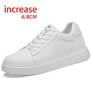 Zapatillas Elevadoras para Hombre Blancas y Negras, Zapatos de Ocio y Moda Deportiva que Aumentan la Estatura 6-10 cm - Product Image 1