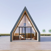 2025 conteneur en acier préfabriqué minuscule Triangle maison de luxe A-Frame Villa basse vente chaude étanche bûche modulaire isolée thermiquement