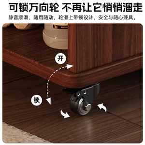Table basse pliante mobile avec plateau en bois, rangement et roulettes pour salon - Product Image 2