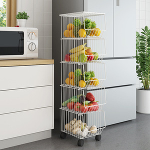 Cestini portaoggetti multistrato <span class=keywords><strong>di</strong></span> grande capacità carrello portafrutta rimovibile carrello portafrutta salvaspazio per cucina - Product Image 5