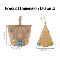 Boîte cadeau écologique en papier kraft auto-élevable, réutilisable et portable, personnalisable, pour chocolats, noix et bonbons du Ramadan