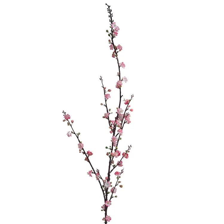 Wholesale high simulation 92cm artificial single branch Lucky plum blossom for home decoration flower arrangement