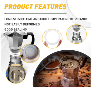 Anillos de Sellado de Silicona de Grado Alimenticio para Cafeteras de Aluminio Bialetti Moka <span class=keywords><strong>Express</strong></span> Dama de 6 Tazas - Product Image 3