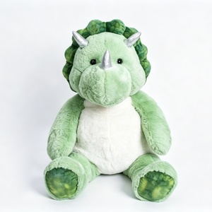 Peluche de dinosaurio verde personalizado, peluche de Triceratops, peluche de dinosaurio sentado, peluche de dinosaurio adorable - Product Image 1