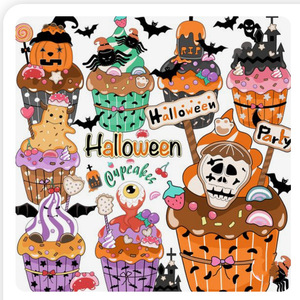 ของตกแต่งคัพเค้กฮาโลวีนรูปน้ำผึ้งและของหวาน อะคริลิก 12 ชิ้น สำหรับตกแต่งเค้กในงานปาร์ตี้ - Product Image 1