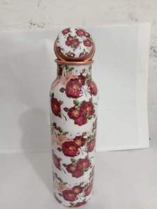 Suministro al por mayor 100% botella de agua de cobre Ayurvédica con tapa atractiva botella de cobre para beber directamente para gimnasio Yoga Camping - Product Image 2