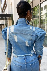 Less MOQ Trendy <strong>Jean</strong> <strong>Jackets</strong> Blue <strong>Black</strong> Crop Fall Distressed <strong>Jacket</strong> Denim Coat Plus Size 5XL <strong>Jean</strong> <strong>Jackets</strong> for Women 2020 - Product Image 4