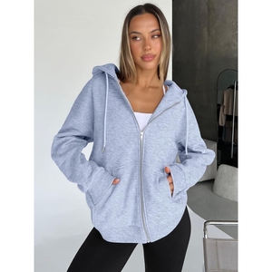 Sweat à capuche oversize pour femme, manches longues, style streetwear décontracté, logo personnalisé, 100% coton, 300 g/m², nouvelle qualité - Product Image 1