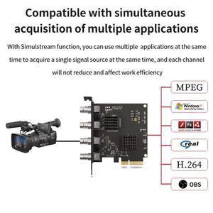 Acasis-tarjeta de captura PCIE de 4 canales, SDI, 1080P, 60HZ, alta calidad, para juego, Reunión, transmisión en vivo - Product Image 6