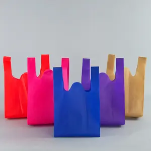 YC grosir dapat didaur ulang tas kaus Biodegradable tas pasar kaus bukan tenunan tas untuk Supermarket