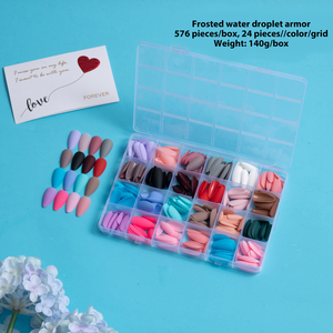 24 piezas de <span class=keywords><strong>uñas</strong></span> postizas acrílicas de almendra portátiles en 24 colores sólidos, suplementos artísticos de <span class=keywords><strong>uñas</strong></span> brillantes y <span class=keywords><strong>Mate</strong></span>, <span class=keywords><strong>Otoño</strong></span> Invierno - Product Image 3