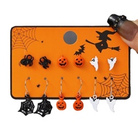 Ensemble de boucles d'oreilles tendance en alliage, motif tête de citrouille et fantôme, style Halloween, thème horreur sombre, pour femmes, best-seller transfrontalier Europe-Amérique