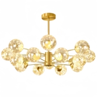 Vente chaude haricot magique en laiton suspension salon lustre salle à manger chambre cuivre verre abat-jour décoratif plafonniers