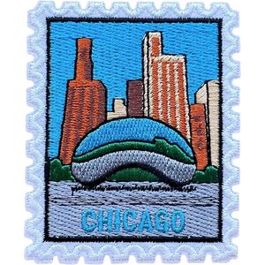 LEMEPINZ Parche Bordado Personalizado Chicago de 3 Pulgadas Termoadhesivo o para Coser, Aplique de Tela para Bolsos en Varios Colores - Product Image 1