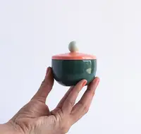 Minion-Conjunto de regalo de joyería, soporte de almacenamiento redondo pequeño, caja de baratija de cerámica, joyería, frasco para anillo y collar