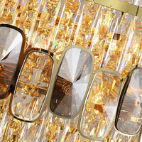 Lustre moderne de luxe en cristal K9, éclairage doré pour villa duplex, hall d'hôtel, escalier, salon, grande suspension artistique