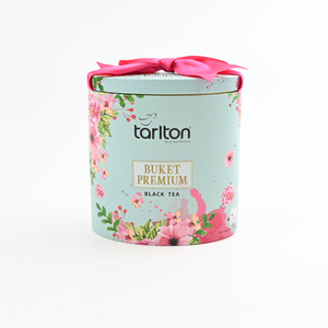 Lata Redonda de Metal con Diseño Floral Personalizado, con Lazo de Cinta, Envase Vacío para Té Negro Premium, Ideal para Regalo - Product Image 2
