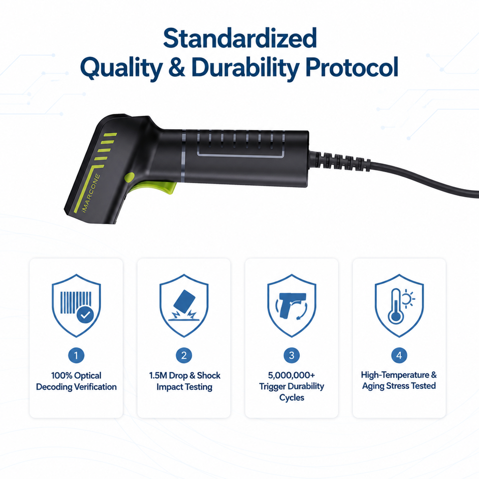 Rugged Industrial Barcode Scanner MC-1303L-U Handheld 1D 2D QR Barcode ...