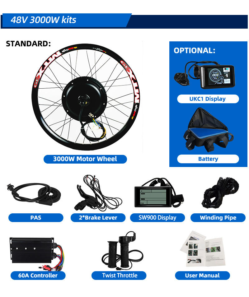 MTX Rim 48V 60V 72V 3000W sans batterie