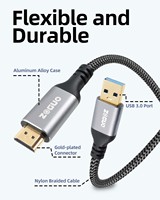 ZOGUO USB3.0 a HDMI Cable carcasa de aluminio nailon trenzado soporte Full HD 1080P comparable para monitor de televisión REPRODUCTOR DE DVD