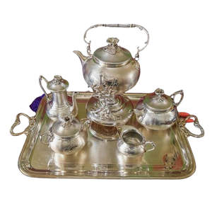 <b>Stainless</b> <b>Steel</b> Tea Set with Tray High Temperature Resistant Coffee Pot High Quality Tea Set Kitchen Restaurant Usage - Product Image 1