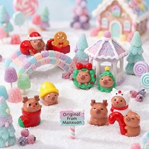 Vente en gros <span class=keywords><strong>de</strong></span> figurines en résine Capybara <span class=keywords><strong>Kawaii</strong></span> aux couleurs <span class=keywords><strong>de</strong></span> prune <span class=keywords><strong>de</strong></span> Noël pour étagère à café, décoration miniature <span class=keywords><strong>de</strong></span> Noël, elfe <span class=keywords><strong>de</strong></span> décoration DIY pour étagère - Product Image 1