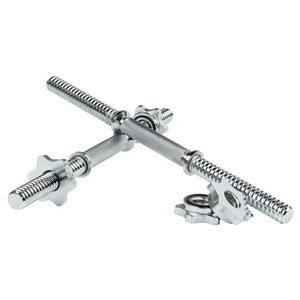 Thiết Bị Tập Thể Dục Barbell Bar <span class=keywords><strong>18</strong></span> Inch Thép Rắn Threaded Quả Tạ Xử Lý Với Spinlocks Threaded Bar - Product Image 2