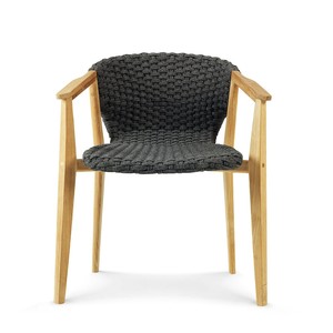 Juego de Comedor de Lujo para Exteriores de Teca con Cuerda Tejida Resistente a la Intemperie, Muebles de Jardín, Mesa y Sillas de Madera para Patio de Hotel - Product Image 4