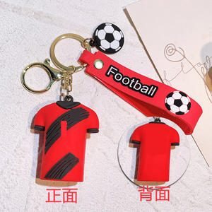 Быстрая доставка, в наличии, оптом: 3D-брелок из мягкого ПВХ с изображением футболиста Месси, популярный спортивный брелок из резины с кольцом для ключей - Product Image 3
