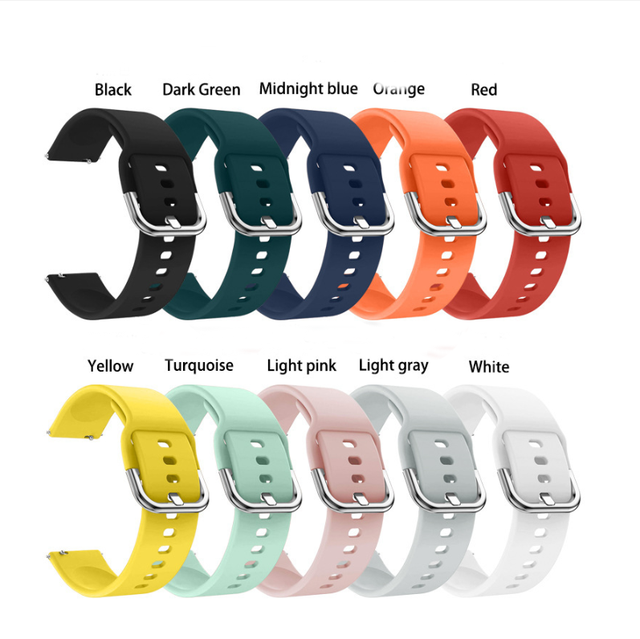 18mm 20mm Silicone Watch Band 22mm Sport Quick Release Rubber Strap Replacement Belt for Samsung Galaxy Active Smart Watch 6 5 4