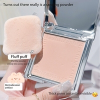 Maquillage du visage miel poudre étanche contrôle de l'huile brouillard mat poudre pressée miroir argent Compact fond de teint translucide bouffée