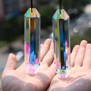 5" Large Crystal Sun Catcher Prisms-Rainbow Maker Hanging Suncatchers with Glass Prism for Window Room Garden Decor