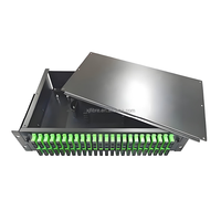 FTTX 48 96 144 port tipe laci serat optik rak laci dapat digenggam 2U serat ODF Panel de conexion de fibra kotak terminal optica