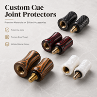 Protections de joint de queue de billard OEM personnalisées en bois stratifié, fibre de carbone, résine G10, filetées mâle-femelle, accessoires de billard