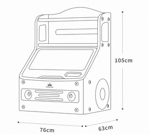Cassettiera per Bambini Stile Automobile con Motivo a Biscotti, Facile da Trasportare, per Conservare Vestiti e Giocattoli - Product Image 6