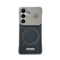 Coque de téléphone portable magnétique populaire sans bordure à grain de bois avec dissipation thermique pour Samsung A56 A26, coque arrière antichoc