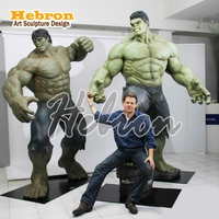 Figurines d'action réalistes grandeur nature, sculpture en fibre de verre de Hulk musclé, statue de Hulk de film de super-héros, figurines d'action