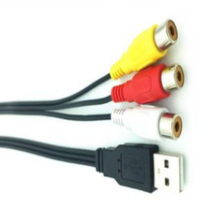 สาย USB เป็น 3Rca Av สายสัญญาณเสียง แกนทองแดง ชายต่อหญิง ใช้สำหรับโฮมเธียเตอร์ - Product Image 3