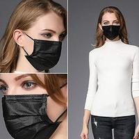 Masque facial noir S&J 4 plis Type II Type IIR, masque jetable noir, masques jetables noirs, vente en gros OEM