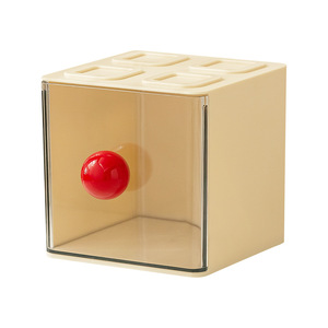Desktop Storage <b>Box</b> With Lid Stackable Transparent Organizer For Office Supplies And <b>Books</b> Multicolor Rectangle Design - Product Image 5