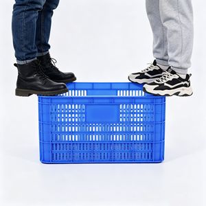 Panier de rangement rectangulaire Jinhua 490 en HDPE épaissi pour fruits et légumes, 535 x 360 x 295 mm, bleu et blanc - Product Image 1