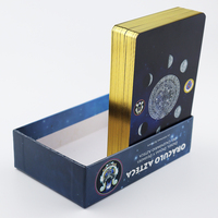Cartes de tarot Oracle en feuille d'or de haute qualité avec impression personnalisée Emballage écologique Golden Edge Boîte en papier 2 pièces au design personnalisé
