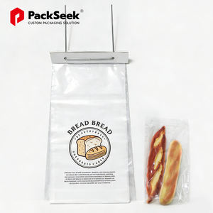 Sacs à <span class=keywords><strong>pain</strong></span> en plastique transparent personnalisés avec fermeture à clip, emballage plastique transparent pour <span class=keywords><strong>pain</strong></span> - Product Image 1